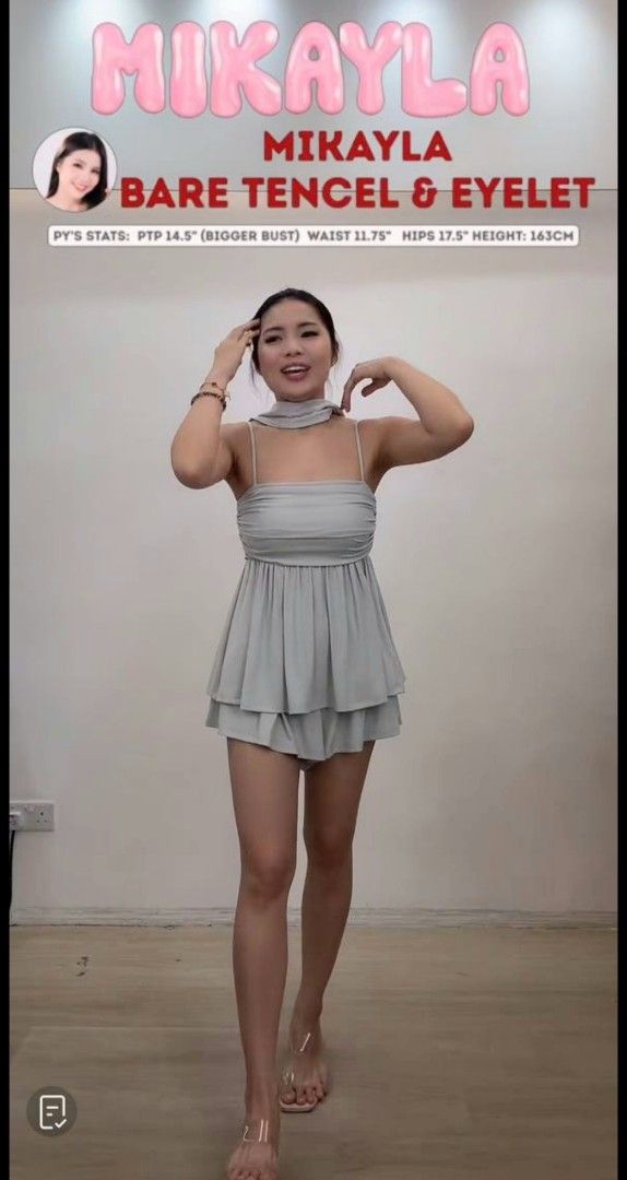 💙 Mikayla (BARE/TENCEL) Soni Babydoll Top (Ash Blue) (Category: Blouses) located in Singapore. Submitted by chittychatty_ (Listing ID 1435773586, Image 2). Description: •brand new! not washed nor worn! super soft and flowy material! •Ash blue color is more beautiful in person! •Additional +$2 for mailing! No nego on price please!.