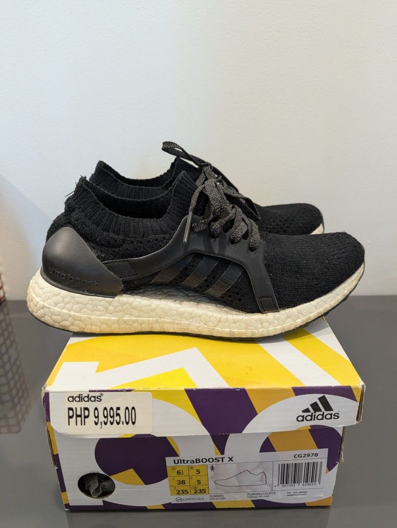 Adidas Ultraboost Sneakers (Category: Sneakers) located in Quezon City. Submitted by vert1cal (Listing ID 1435732573, Image 2). Description: - Adidas Ultraboost X sneakers - Color: Black upper, white sole - Size US 6.5 - Includes original box.