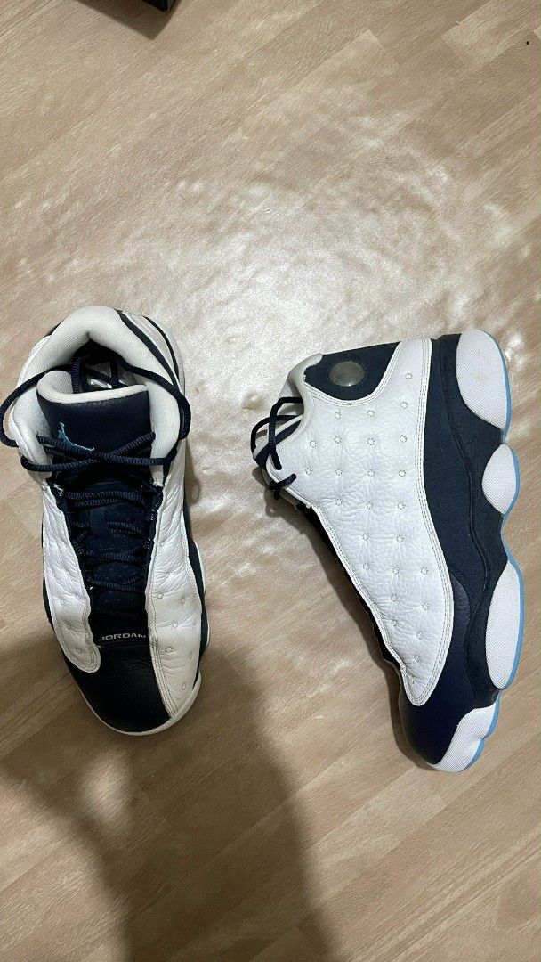 Air Jordan 13 Obsidian Blue (Category: Sneakers) located in Cagayan de Oro. Submitted by bundlz (Listing ID 1435846453, Image 2). Description: - Air Jordan 13 sneakers - Navy and white colorway - Iconic Jumpman logo - White leather upper - Navy accents - Navy and light blue soles - no original box - bought abroad (Australia).