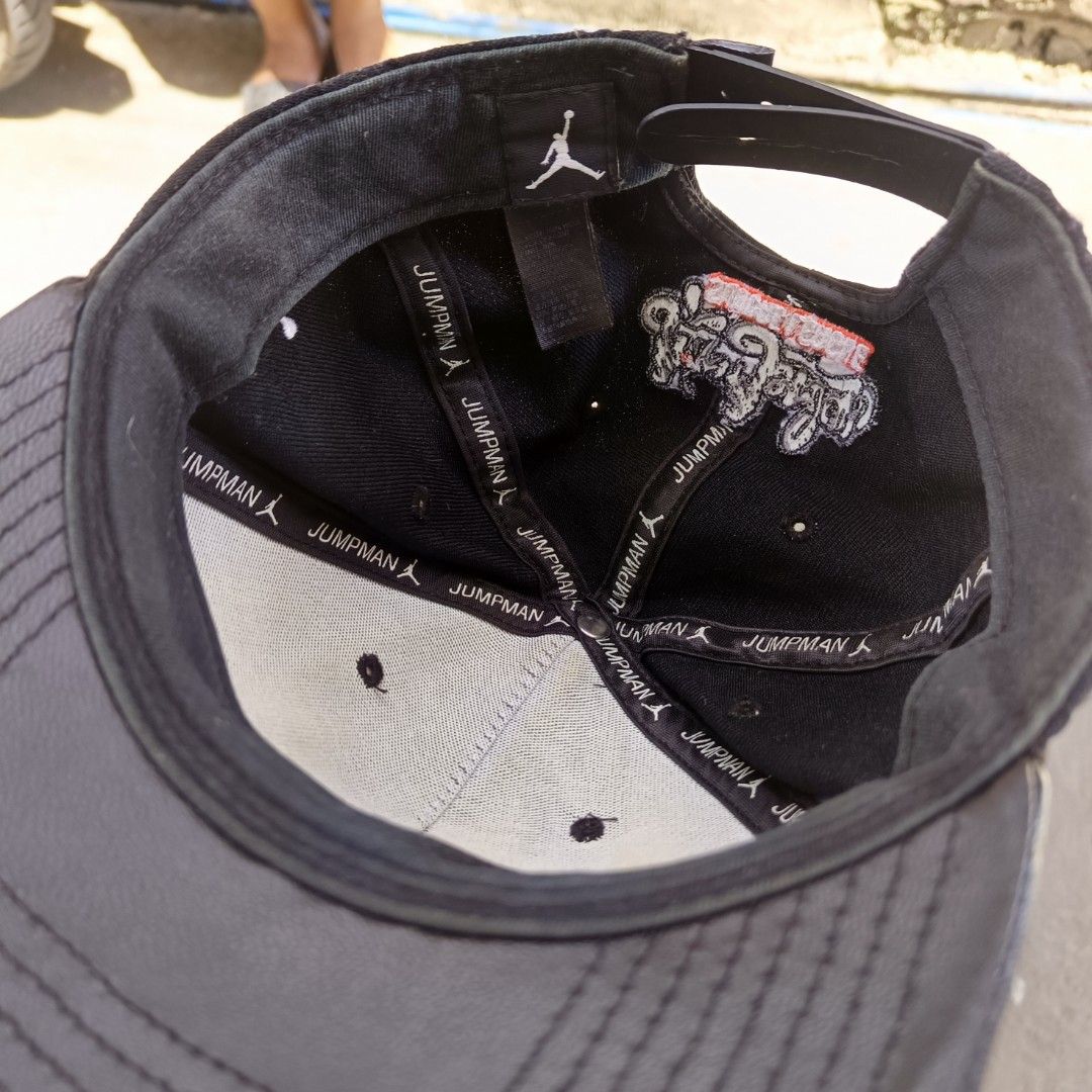 Air Jordan Sundae League Cap (Category: Caps & Hats) located in Santa Cruz. Submitted by fiercegem_1ef7ea (Listing ID 1435756358, Image 3). Description: - Black cap with embroidered basketball shoe and hoop design. - Features "Air Jordan Sundae League" embroidery on the back. - Snapback closure for adjustable fit. - Includes Jumpman logo tag inside. - "Jumpman" printed on inner lining..