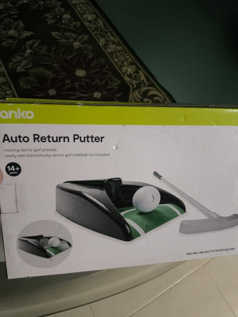 Auto Return Putter - (Category: Golf) located in Singapore. Submitted by vaztan (Listing ID 1435831722, Image 1). Description: - Brand new Anko Auto Return Putter - Perfect for practicing putting at home - Includes auto return mechanism - Golf ball and putter NOT included - Suitable for ages 14+.