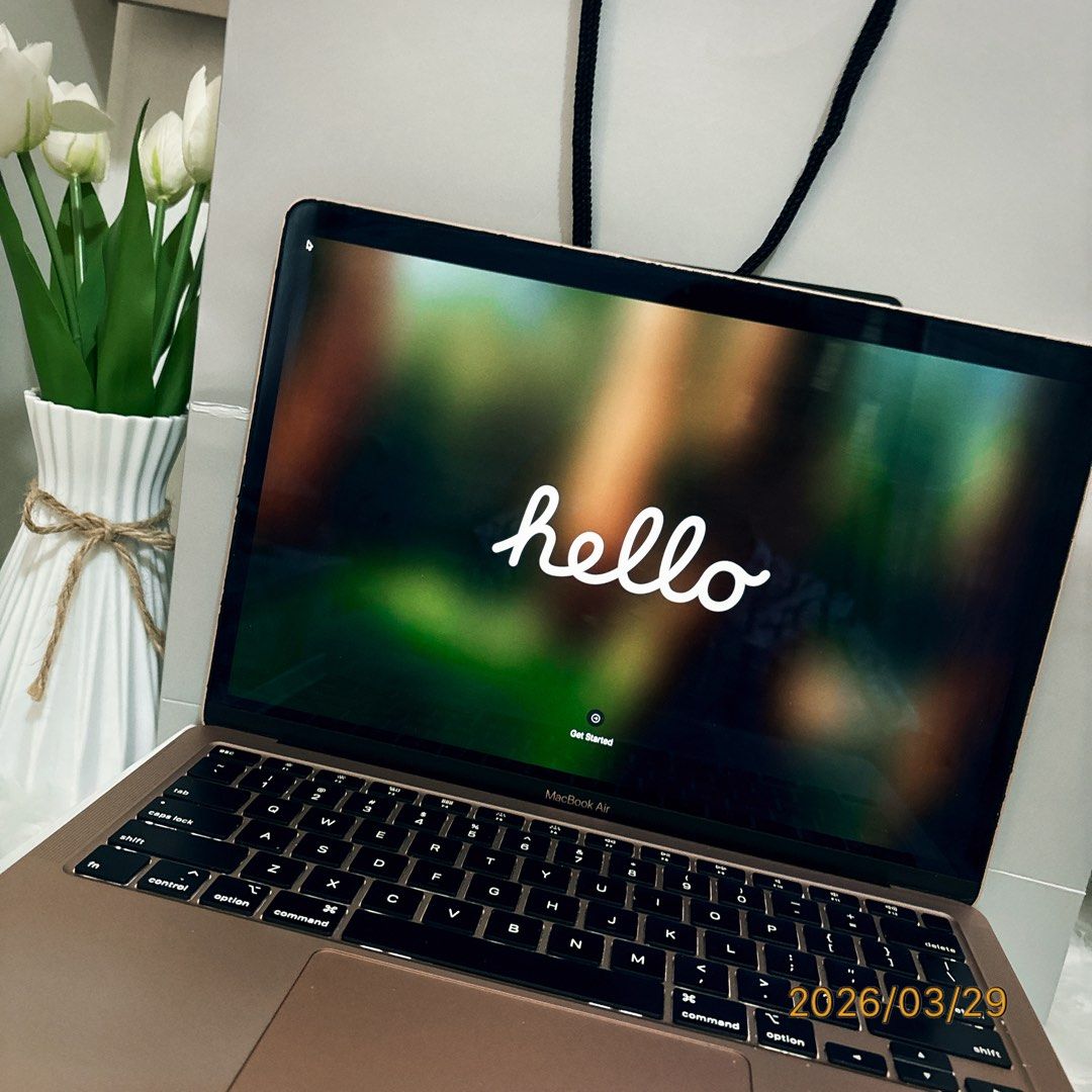 Apple Macbook Air 2020 (Category: Laptops & Notebooks) located in Badoc. Submitted by keithyy0226 (Listing ID 1435903841, Image 1). Description: Macbook Air 13-inch 2020 Gold 1.1GHz dual-core Intel Core i3 256 GB SSD 8GB Normal battery health Touch ID Inclusions: • Original box • Original charger w/ protector • Power Mac paper bag •Macbook case •Macbook sleeves No dents and no history of repair 📍Ilocos Norte * Price negotiable for sure buyer! .