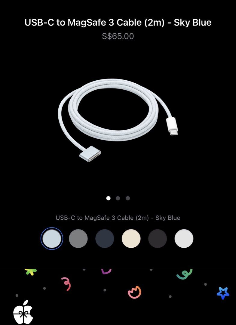 Apple USB-C to MagSafe 3 Cable (2m) - Sky Blue