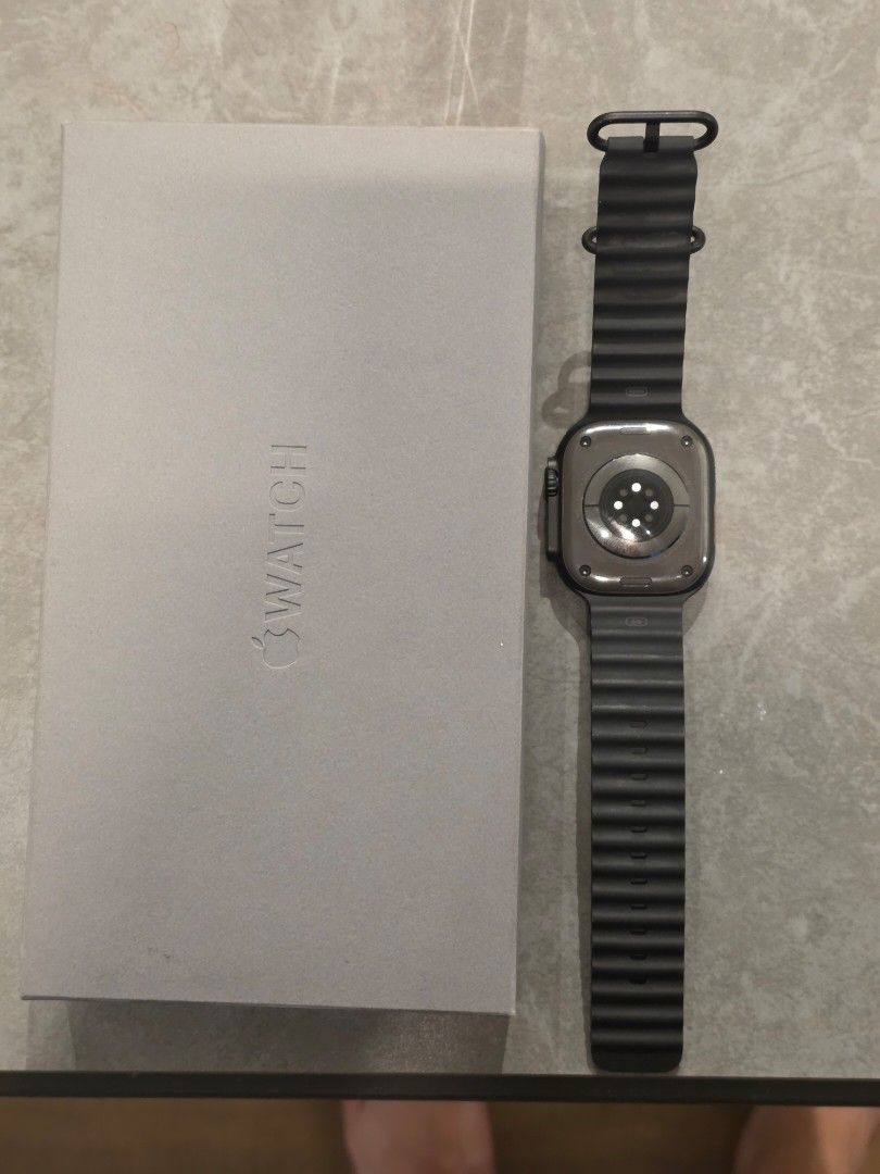 Apple Watch Ultra 2 black (Category: Wearables & Smart Watches) located in Makati City. Submitted by edgeman168 (Listing ID 1435723476, Image 3). Description: - Apple Watch Ultra 2 - Includes original box - Dark black band - Displays time, date, and health metrics - original Apple - RFS changed to Android .