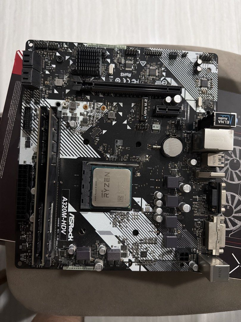 ASRock A320M-HDV Motherboard with AMD Ryzen 5 2600 CPU
