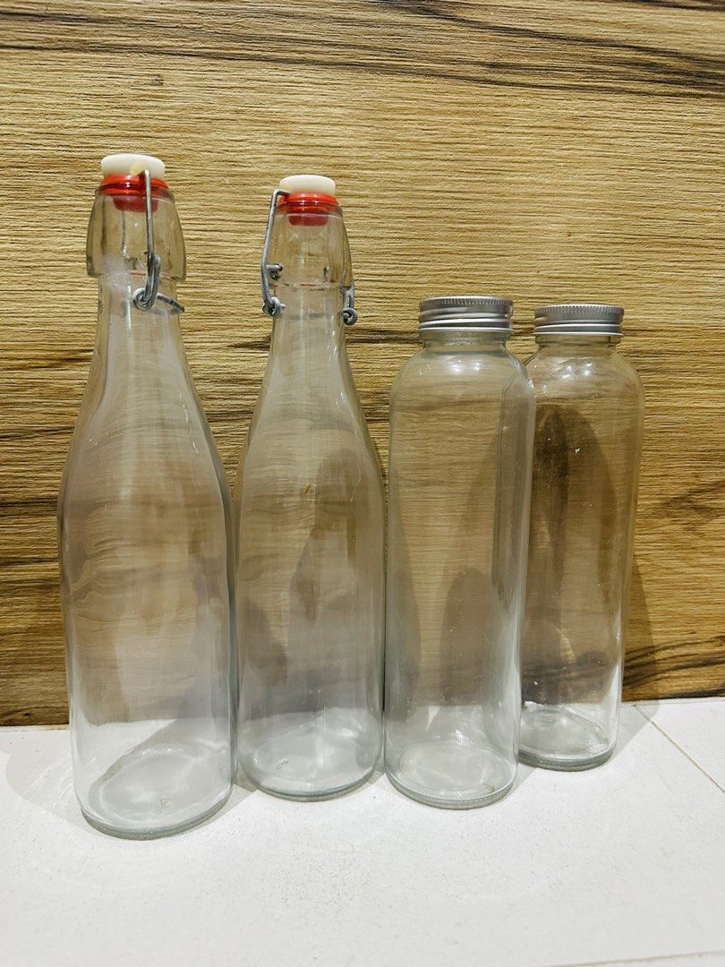 Assorted Glass Bottles and Jars - Various Sizes
