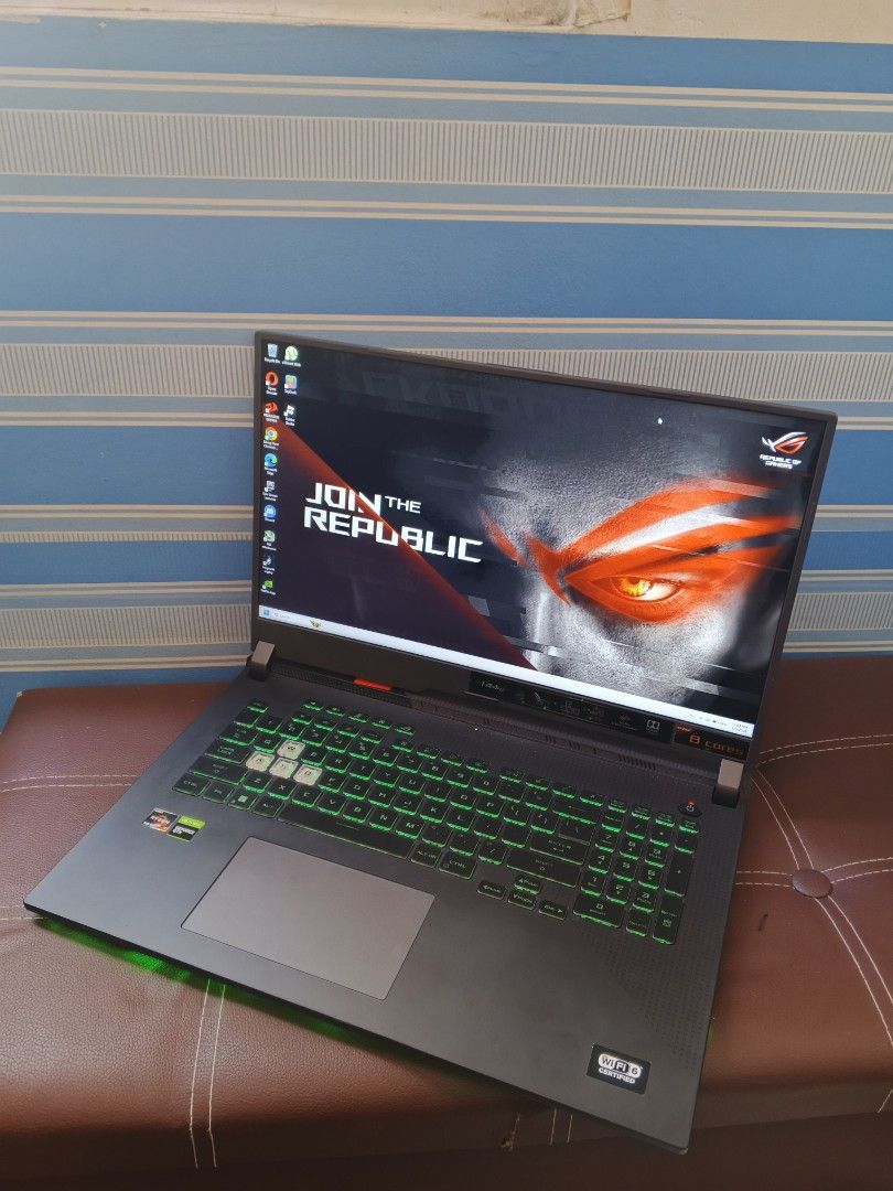 ASUS ROG Laptop (Category: Laptops & Notebooks) located in Manila. Submitted by jesserime74 (Listing ID 1435768951, Image 2). Description: ASUS ROG STRIX Ryzen 7 4800H 8GB RAM 512GB SSD 144HZ GTX 1650 ‎ ‎•Specs ‎•Processor: RYZEN 7 4800H ‎•Memory: 8GB RAM ‎•Storage: 512GB SSD ‎•1920 x 1080 (32 bit) (144Hz) ‎•Graphics: 4GB Nvidia Geforce GTX 1650 ‎•RGB Backlight keyboard ‎•Screen size: 15.6 inch ‎•Battery life : 5hrs ‎ ‎•Package includes: ‎•unit i