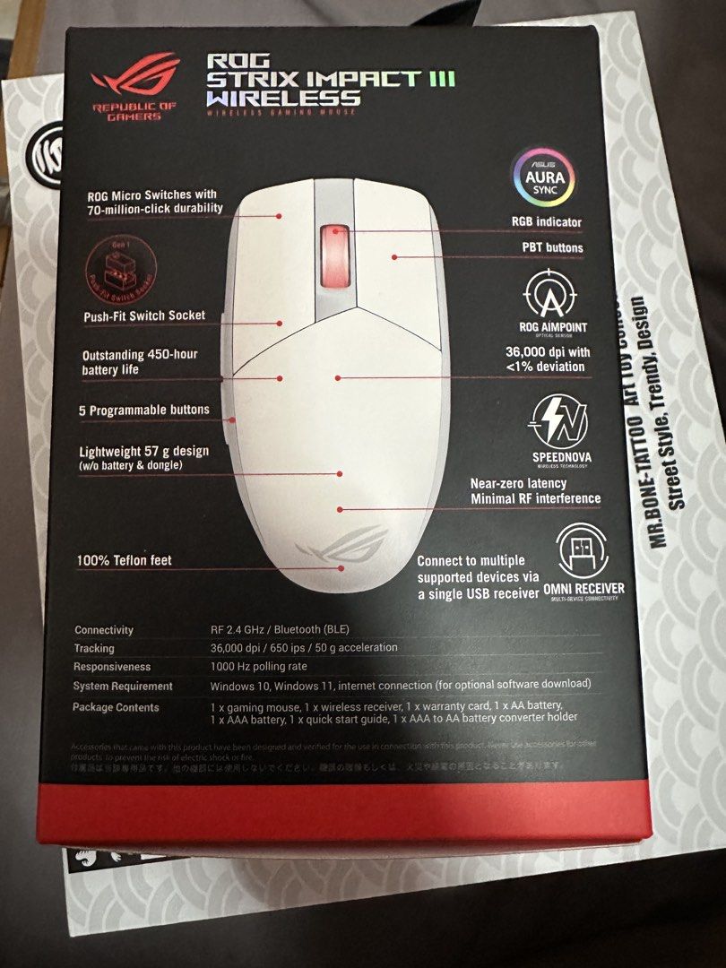 ASUS ROG Strix Impact III Wireless Gaming Mouse444002820771041281