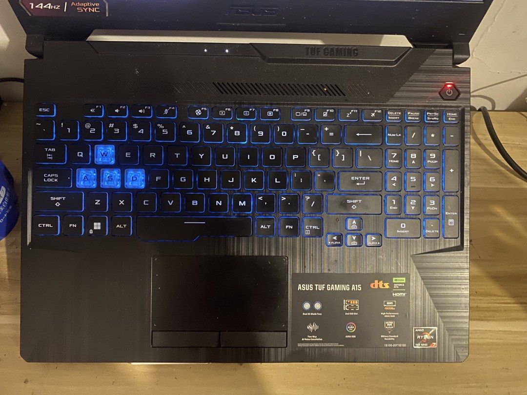 ASUS TUF Gaming A15 (Category: Other Gadgets) located in Manila. Submitted by erikaaaa__ (Listing ID 1435739491, Image 3). Description: GOOD AS NEW | NO DENTS NO SCRATCH RFS: wanna upgrade to a less bulkier unit best for graphic artists, video editors, and gamers. price slightly negotiable. Processor: AMD Ryzen 7 7435HS (3.10 GHz) Installed RAM: 8.00 GB Graphics card: NVIDIA GeForce RTX 2050 (4 GB).