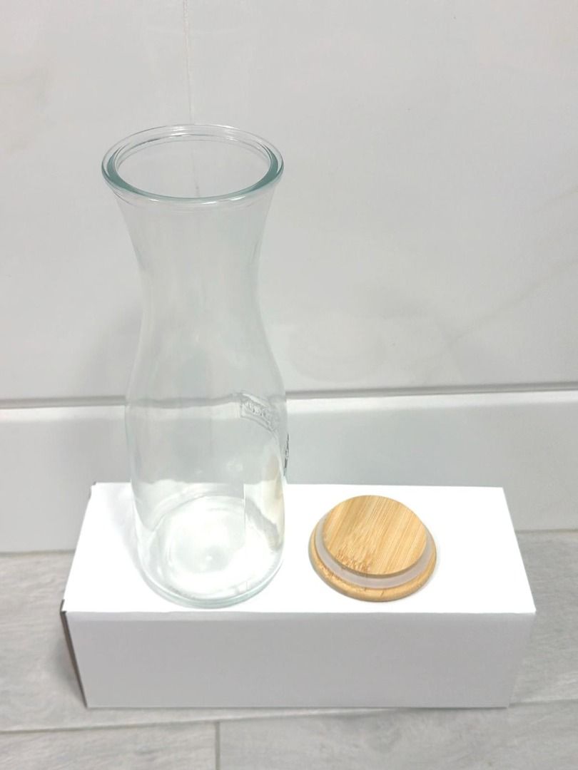 Bamboo Lid 1.15L Clear Glass Pitcher