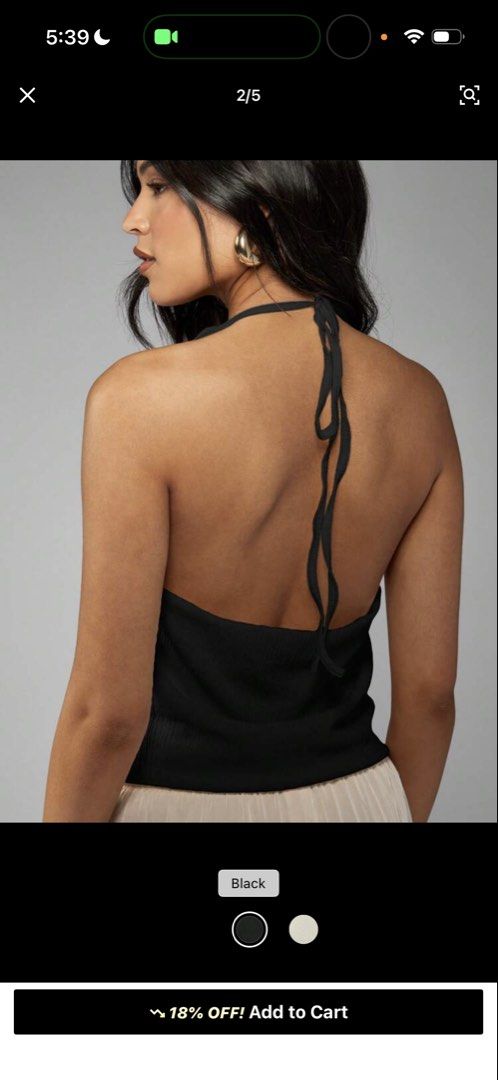 Black Halter Top (Category: Sleeveless) located in Caloocan City. Submitted by andraaa_ (Listing ID 1435816905, Image 2). Description: - Black halter top - only used once - pm for ww.