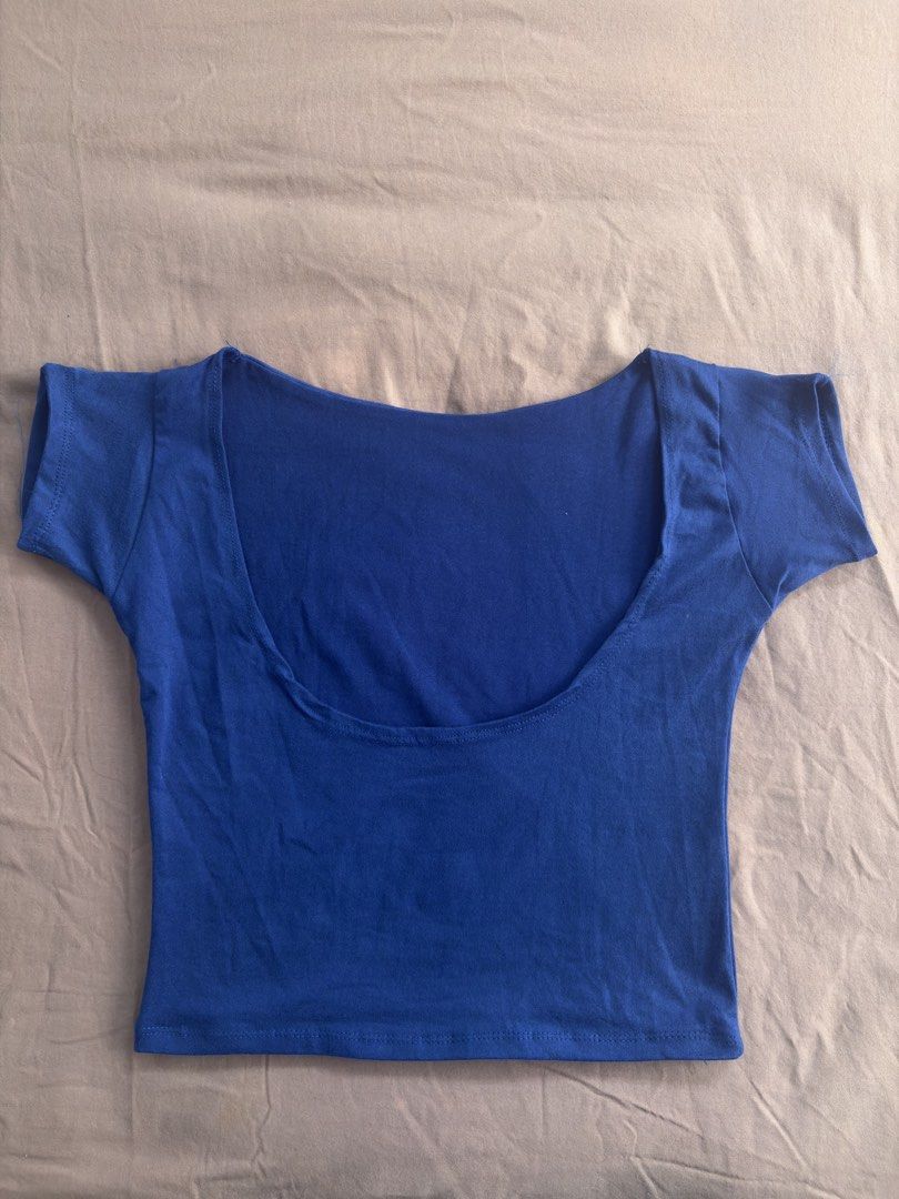 Blue Double Lining Scoop back Basic Backless Top (Category: Shirts) located in Quezon City. Submitted by prelovedbyelle2 (Listing ID 1435855270, Image 2). Description: .