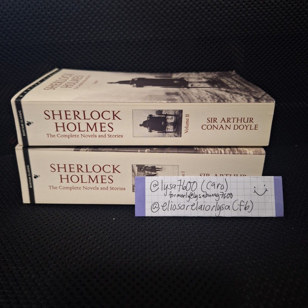 [BOOKS] Sherlock Holmes Vol. 1 and 2 SET (Category: Storybooks) located in Quezon City. Submitted by lysa7600 (Listing ID 1435871983, Image 2). Description: Sherlock Holmes Vol. 1 and 2 » Bought in FullyBooked » Only displayed, never got to read it due to being busy + attention span not attention spanning » PAYO: Php 600 as a set, negotiable » RFS: Decluttering + need funds » MOP: BDO/RCBC/Gcash.