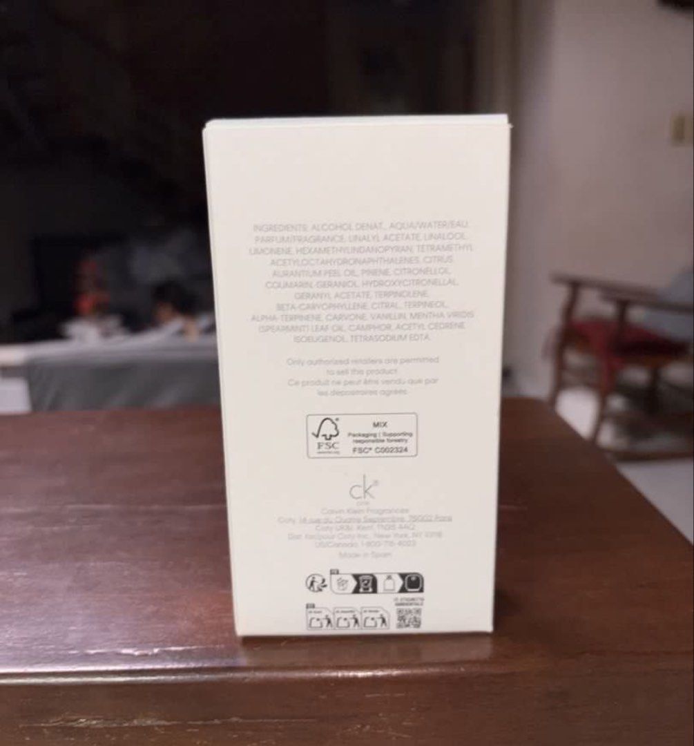 Calvin Klein CK One Eau de Toilette 100ml (Category: Fragrance & Deodorants) located in Manila. Submitted by armerchandise (Listing ID 1435820511, Image 3). Description: FOR SALE BRAND-NEW BOTTLE STILL SEALED FROM DUBAI DUTY FREE ₱2850 SRP-₱4,250.00(Watsons/SM) Calvin Klein CK One Eau de Toilette - 100ml bottle - Includes original box - Eau de Toilette - Made in Spain - 3.3 FL OZ RFS- NEEDS QUICK CASH MONEY BACK GUARANTEED IF PROVEN FAKE meetup s