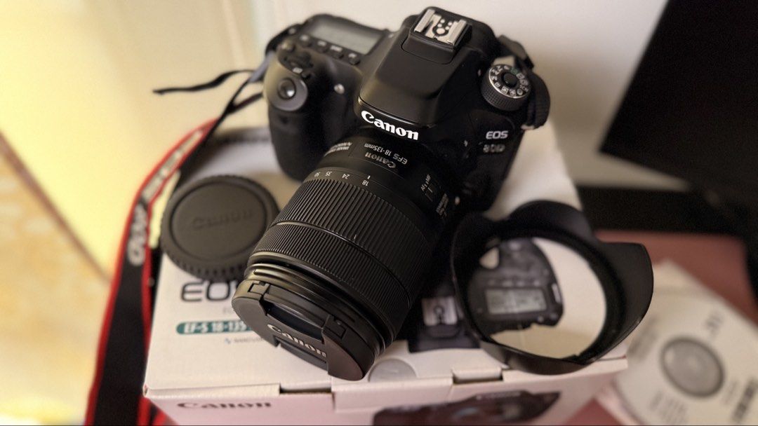 Canon EOS 80D body with inclusions (Category: Cameras) located in Taguig. Submitted by chmsells (Listing ID 1435766077, Image 3). Description: FOR SALE ONLY Camera body is in good condition, used only when travelling, no visible issues Will also include the ff: - Battery pack with protective cover - Wall charger - Neck Strap - Manual and EOS Digital Solution Disk - Lens hood - Canon EF-S 18-135 IS USM lens - has fungus and giving faulty communica