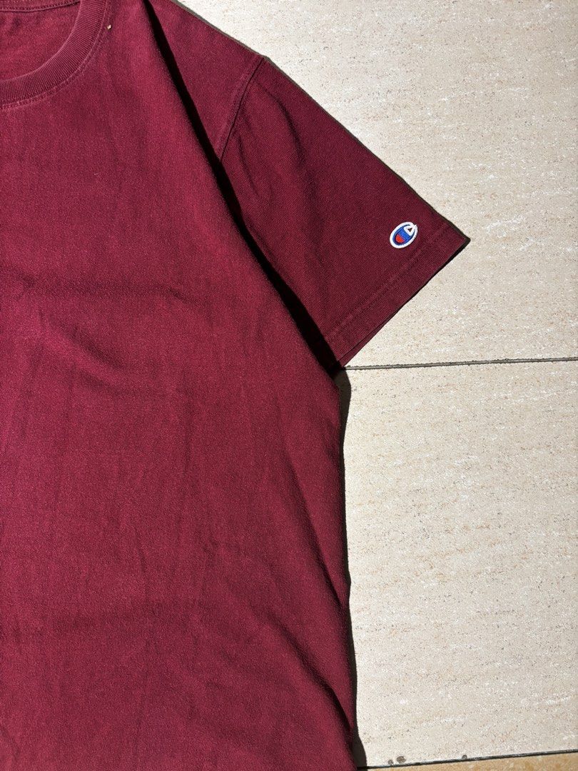 Champion Maroon T-shirt (Category: Tshirts & Polo Shirts ) located in Paranaque City. Submitted by coveredtags (Listing ID 1435716109, Image 3). Description: - Maroon Champion T-shirt - Crew neck design - Short sleeves - Champion logo on left sleeve - Soft and comfortable material - Versatile for everyday wear.