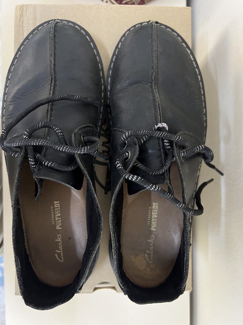 Clarks Colehill Trek Black Leather Shoes, Men display picture 1