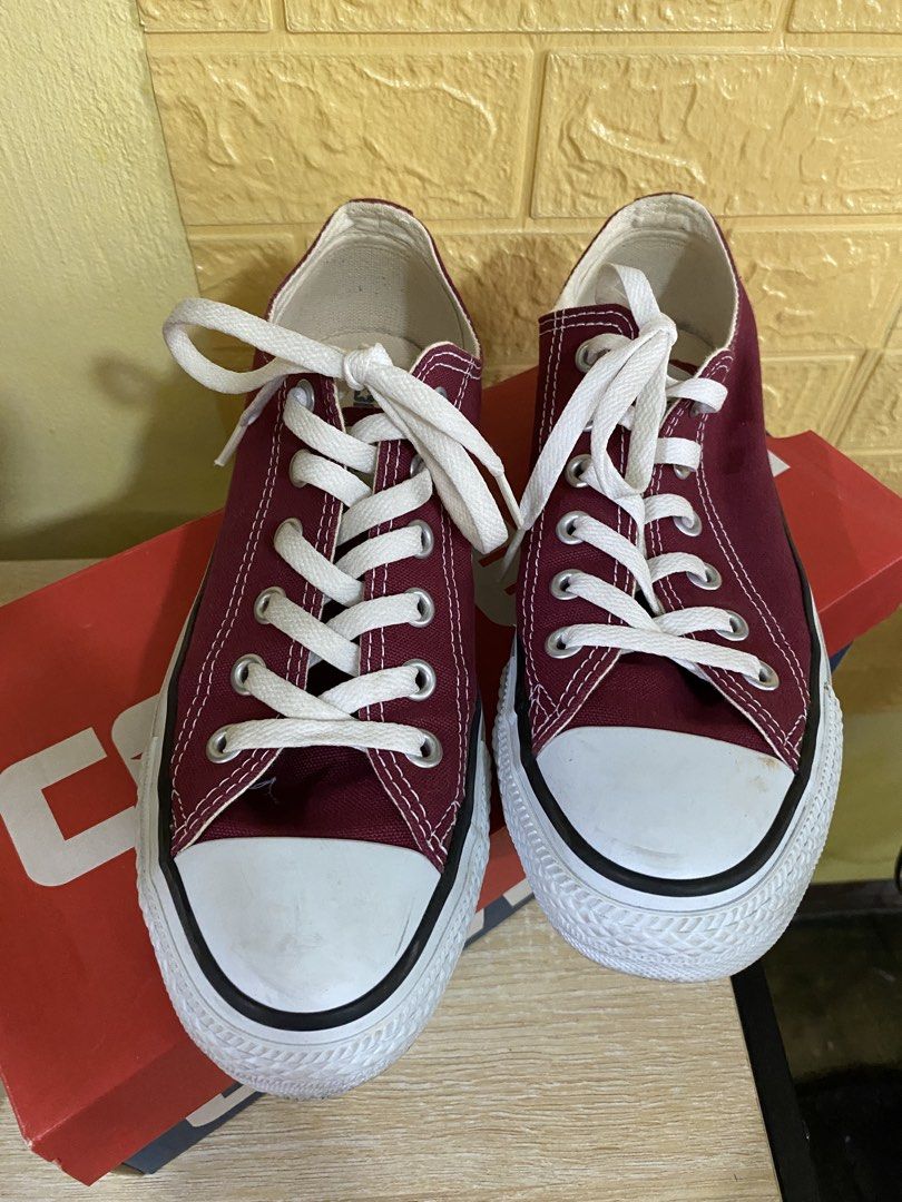 Converse Chuck Taylor All Star Maroon Sneakers (Category: Sneakers) located in Makati City. Submitted by beaa24 (Listing ID 1435806133, Image 1). Description: Used less than 5x Bought in Japan Last price posted No heel drag.