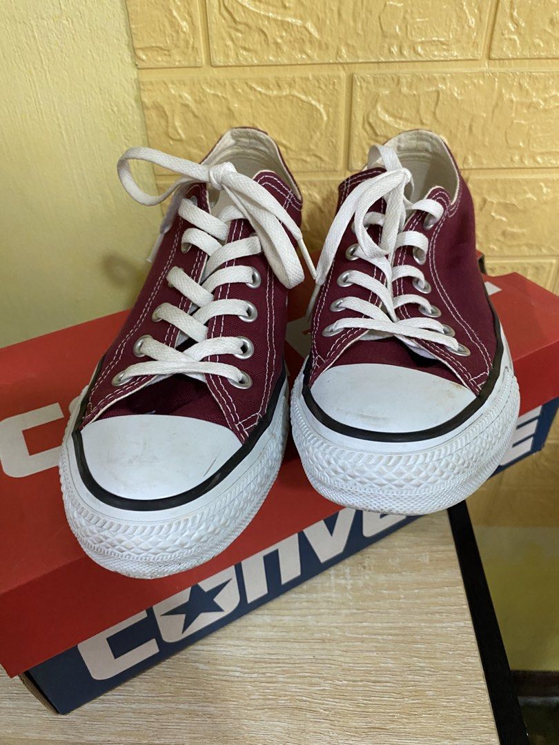 Converse Chuck Taylor All Star Maroon Sneakers (Category: Sneakers) located in Makati City. Submitted by beaa24 (Listing ID 1435806133, Image 2). Description: Used less than 5x Bought in Japan Last price posted No heel drag.