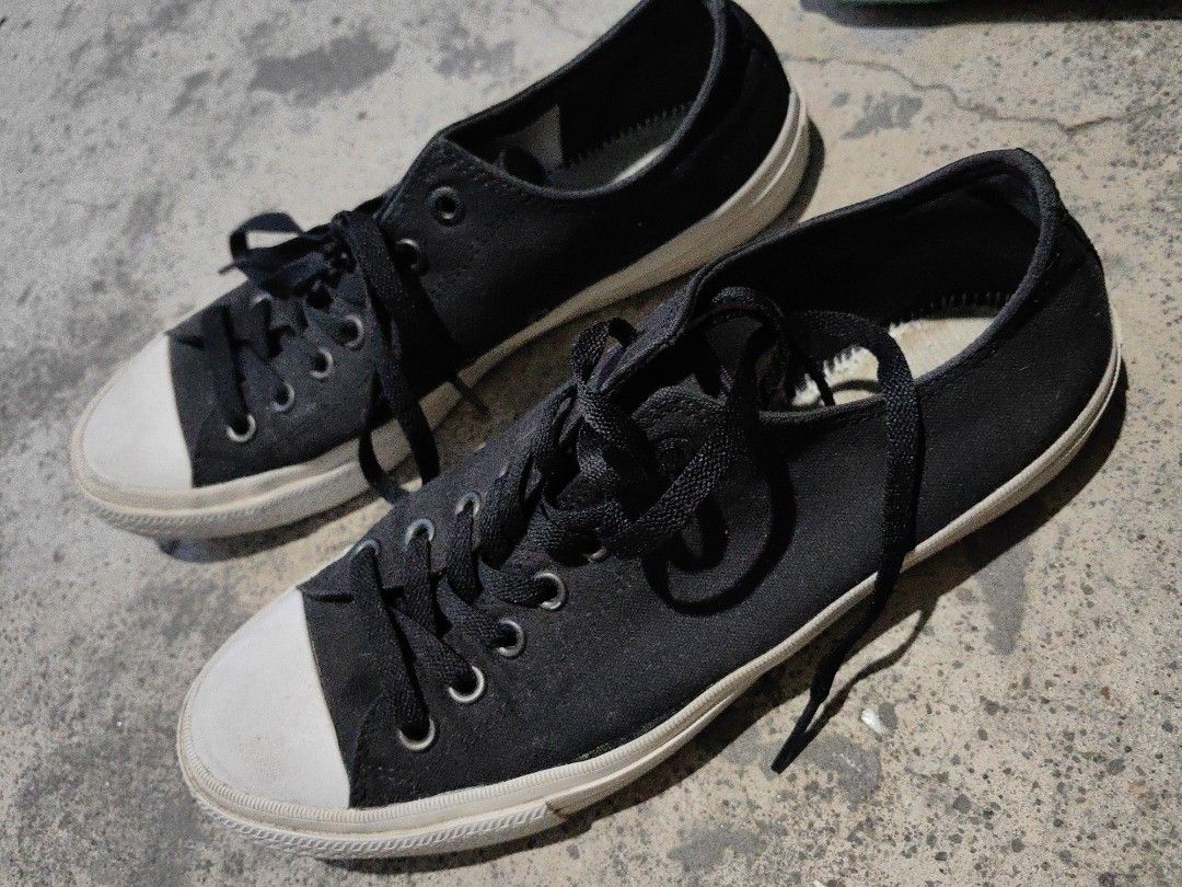 Converse Chuck Taylor All Star Black Sneakers (Category: Sneakers) located in Quezon City. Submitted by flat.earther23 (Listing ID 1435911539, Image 1). Description: - Classic black Converse Chuck Taylor All Star sneakers - Black canvas upper - White rubber toe cap and sole - Converse All Star logo on heel and insole - Black laces - Chuck Taylor label inside - US 11.