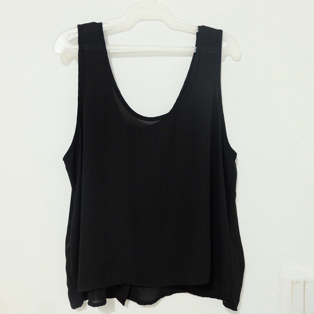 Cotton On Black Sleeveless Button-Back Top (Size L) (Category: Sleeveless) located in Manila. Submitted by thecooldeclutterer (Listing ID 1435859231, Image 2). Description: • Brand: Cotton On • Size: Large (L) • Color: Solid Black • Style: Lightweight sleeveless tank with a scoop neckline and functional button-down back detail • Origin: Designed in Australia; Made in China KEYWORDS Cotton On, Large, Black, Tank, Sleeveless, Button-Back, New, Mini