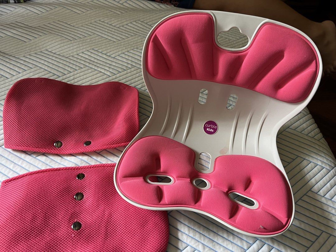 Curble Kids Posture Correcting Chair (Category: Chairs) located in Quezon City. Submitted by daday39 (Listing ID 1435736418, Image 1). Description: Authentic - Curble Kids Posture Correcting Chair in Pink - Designed to support and improve children's posture - Includes seat and backrest with breathable mesh fabric - Curved design promotes proper spinal alignment - Easy to assemble and use - Provides comfort and support for long periods of sitting 