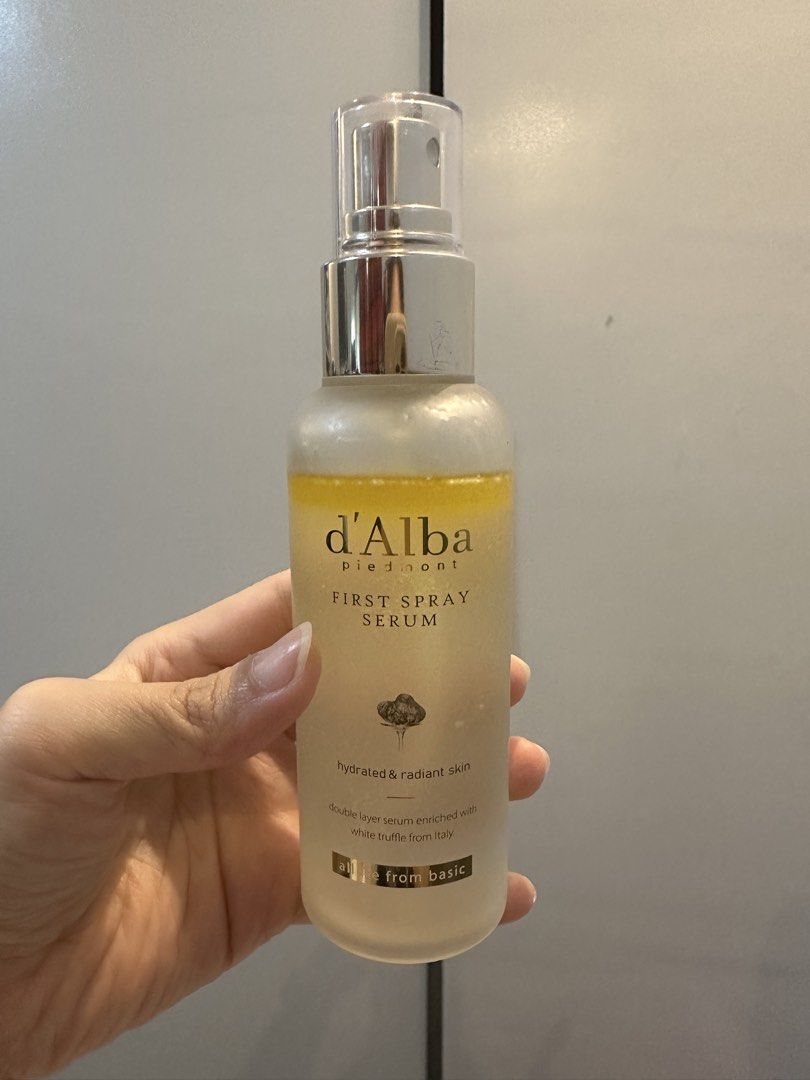 d'Alba Piedmont First Spray Serum 100ml (Category: Face Care) located in Plaridel. Submitted by juliaco08 (Listing ID 1435794870, Image 1). Description: - d'Alba Piedmont First Spray Serum - Hydrates and gives radiant skin - 100ml bottle (90% full) - rfs: too many facial spray - bought it in japan, opened only this February .