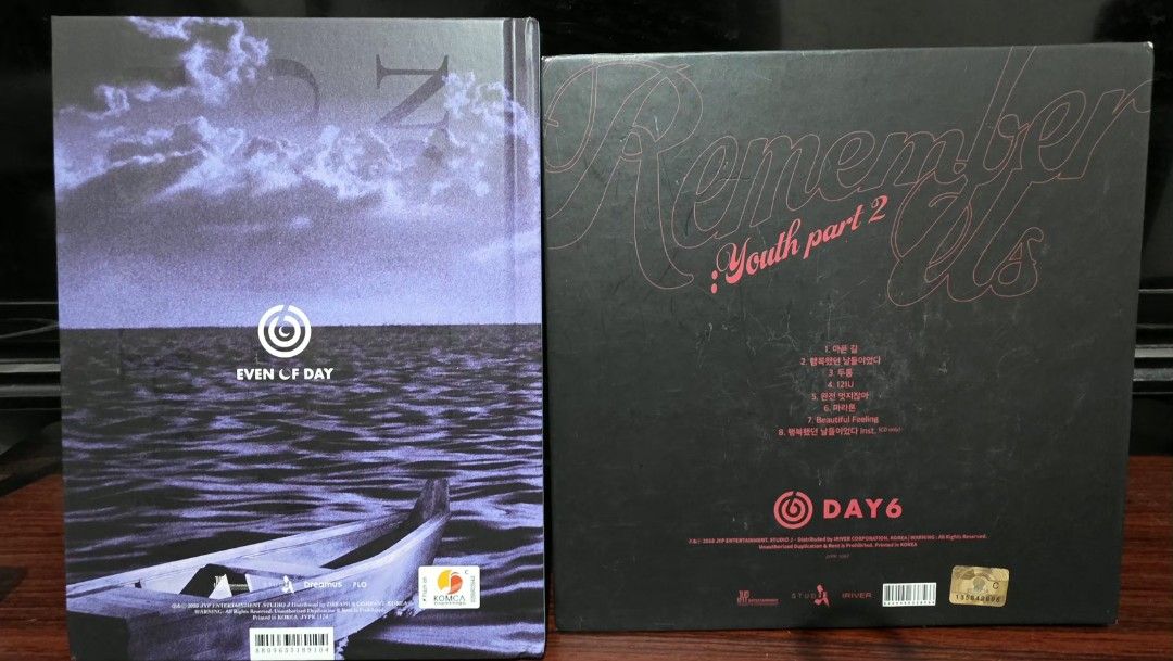 DAY6 Remember Us & Gluon (Category: CDs & DVDs) located in Mandaluyong City. Submitted by enid_closet_clearout (Listing ID 1435845372, Image 2). Description: - Selling DAY6 albums: Remember Us: Youth Part 2 and Even of Day Gluon. - Includes both albums. ' - 'Beautiful Feeling' - '행복했던 날들이었다 (Inst.)'.