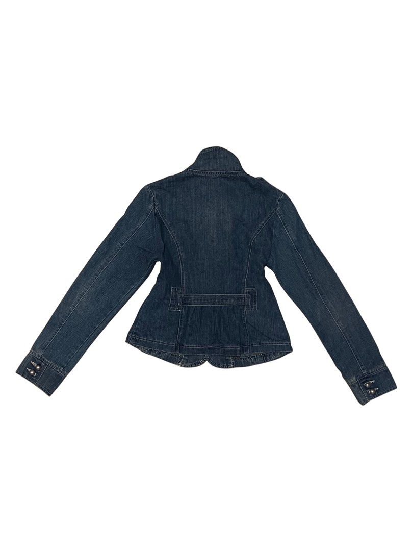 Denim Cinched Peplum Jacket (Category: Coats, Jackets and Outerwear) located in Taguig. Submitted by lilithryft (Listing ID 1435897074, Image 3). Description: Denim Cinched Peplum Jacket ₱265 only!! • size small No brand.