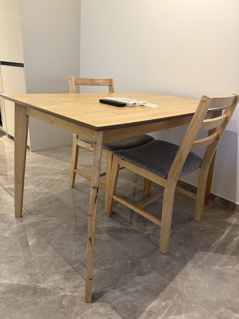 Dining Table Set (Category: Tables & Sets) located in Singapore. Submitted by mmjools (Listing ID 1435871544, Image 1). Description: Table: 120cm Include 2 chairs as seen in photo. Please arrange own transport. .