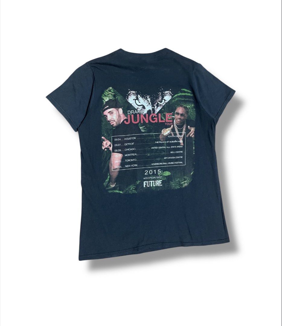 Drake Jungle Tour Shirt (Category: Tshirts & Polo Shirts ) located in Bulacan. Submitted by sanjisthrift (Listing ID 1435797501, Image 2). Description: Price Negotiable Size Small Width 19.5 Length 26 Good Condition 9/10 Good fade.