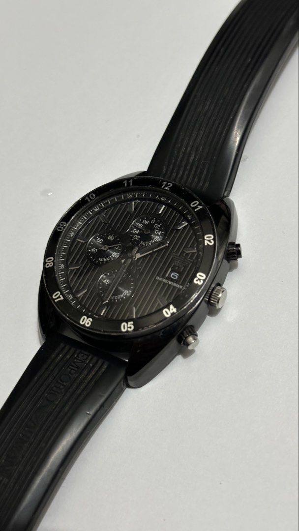 Emporio Armani Chronograph Watch (Category: Men's Watches) located in Manila. Submitted by bambam501 (Listing ID 1435837785, Image 1). Description: Emporio Armani Watch AR-5928 - No Box - Needs changing of battery and/or fixing - RFS: Decluttering.