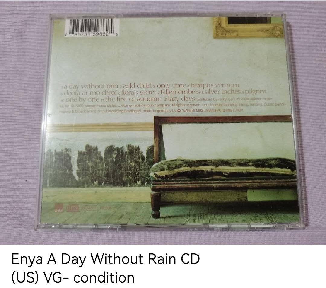 Enya A Day Without Rain CD (unsealed) (Category: CDs & DVDs) located in Dangcagan. Submitted by cd_haven5 (Listing ID 1435773194, Image 2). Description: #FORSALE #FORSALE #FORSALE #Authentic #Legit #Original We only sell original items. All items posted are on hand. Please message me for availability of the item/s because the items are also posted on my other online stores. All items are imported unless stated PH. We also accept Pre-orders. Payme