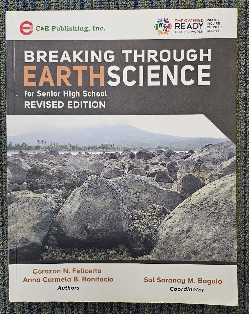 For SHS: Breaking Through Earth Science for Senior High School, Revised Ed. (Category: Textbooks) located in Quezon City. Submitted by the_l1ttlej0ys (Listing ID 1435838029, Image 1). Description: preowned but unused 🥳🥳🥳 copyright 2021 in very good condition 3 copies available: >copies # 1 and 3 = Php200 each >copy 2 (as shown in last 2 pics with blue paper on spine)= Php150 NOTE: 2017 edition also available for Php100 only..