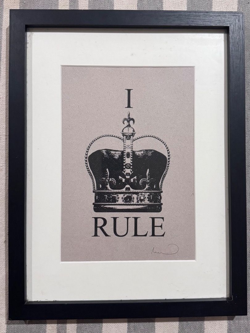 Framed 'I Rule' Crown Print