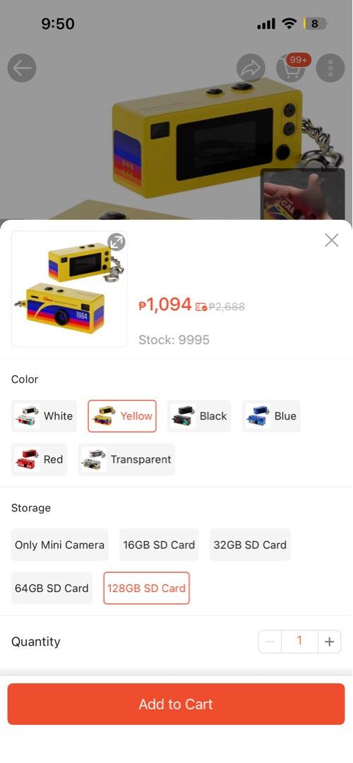 G6 Thumb Camera - Charmera dupe (Category: Cameras) located in Manila. Submitted by kayle2799 (Listing ID 1435723795, Image 3). Description: G6 thumb Camera - Yellow body with colorful stripe - Fully functional, rarely used - Includes box and accessories - Comes with 256gb memory card.