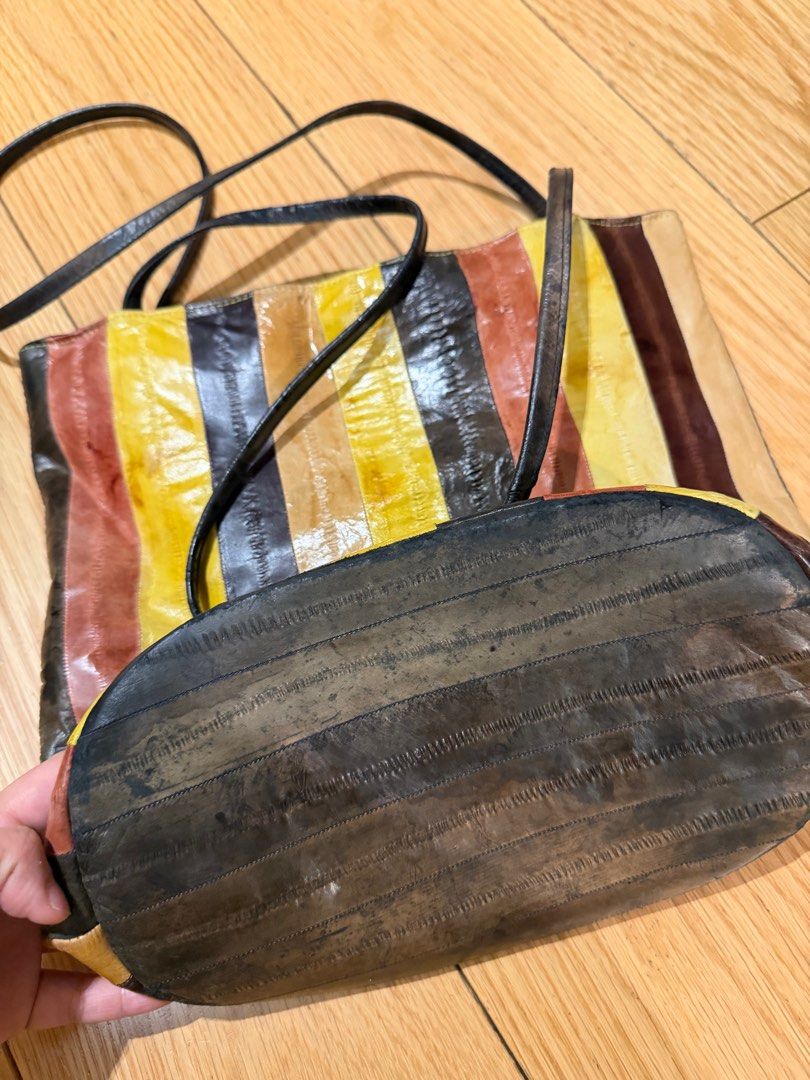 Genuine Eel Leather Bag (Category: Shoulder Bags) located in Makati City. Submitted by shopbb (Listing ID 1435840173, Image 2). Description: Genuine Eel Leather Bag from Korea Lightweight Strap length - 12” Height of the bag - 11” Width - 12” .