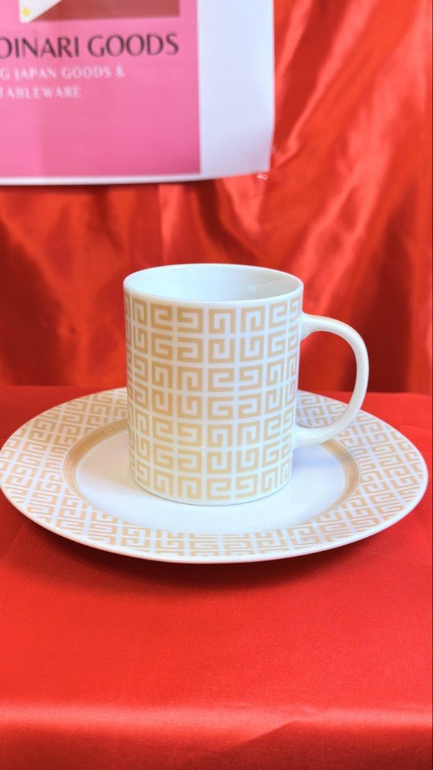 GIVENCHY MUG W/CAKE PLATE RARE SOLD PER SET (Category: Coffee & Tea Tableware) located in Quezon. Submitted by nipponoinarigoods (Listing ID 1435846443, Image 2). Description: Selling per set Gray and gold color Unused vgc Sho@pee price Php1500 Direct price 1200.