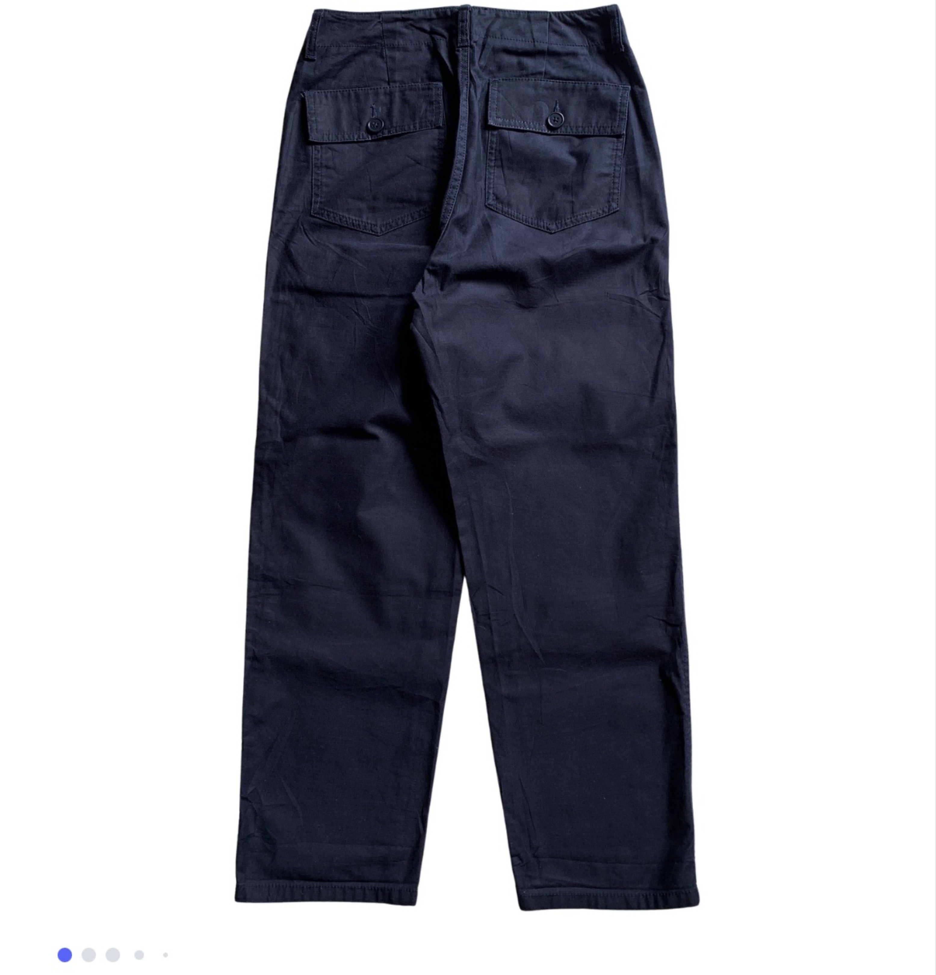 GU Navy Blue Cargo Pants - Size 29 (Category: Jeans) located in Manila. Submitted by kat_declutter (Listing ID 1435795238, Image 2). Description: - GU Navy Blue Cargo Pants - Size: 29 -Small on tag - Color: Navy Blue - Features: - Straight leg fit - Button closure - Two front pockets - Two back pockets - Durable fabric - Perfect for everyday wear - Tag visible in the image.