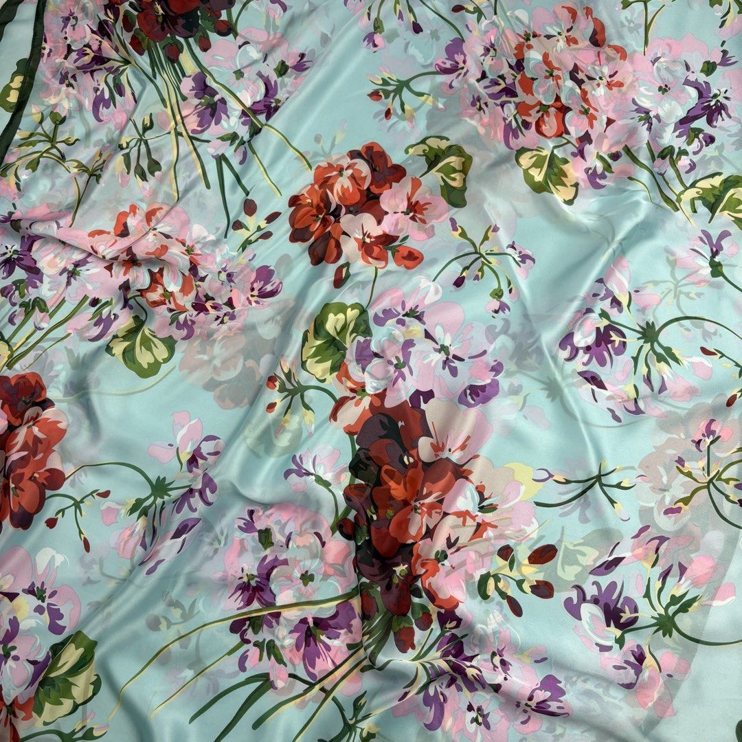 Gucci Floral Silk Scarf (Category: Luxury Accessories) located in Bacolod City. Submitted by cast.archives (Listing ID 1435851247, Image 3). Description: Gucci Floral Silk Scarf Condition: Excellent Flaw: None Measurements Width: 35" Length: 70".