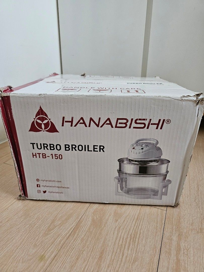 Hanabishi Turbo Broiler HTB-150 (Category: Cookware & Accessories) located in Manila. Submitted by juliana01.07 (Listing ID 1435772810, Image 1). Description: - Hanabishi Turbo Broiler HTB-150 - Brand new - In original box - Box shows product and brand.