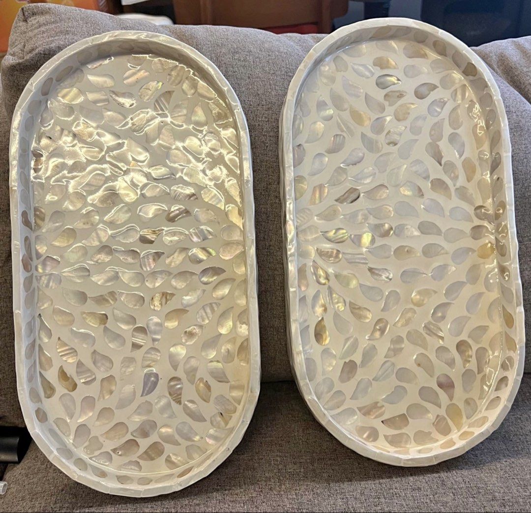 Handcrafted mother of pearl serving tray