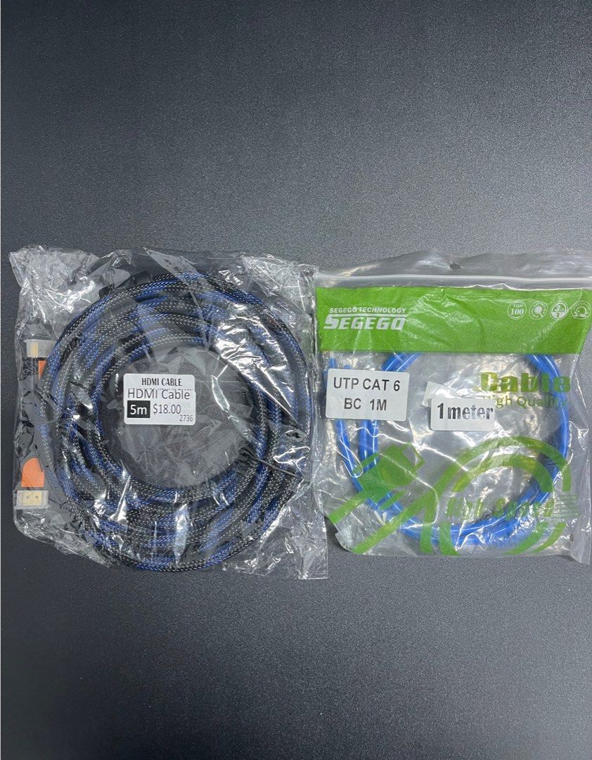 HDMI Cable ( 5m ) , FREE UTB Cat 6 BC Cable ( 1m )