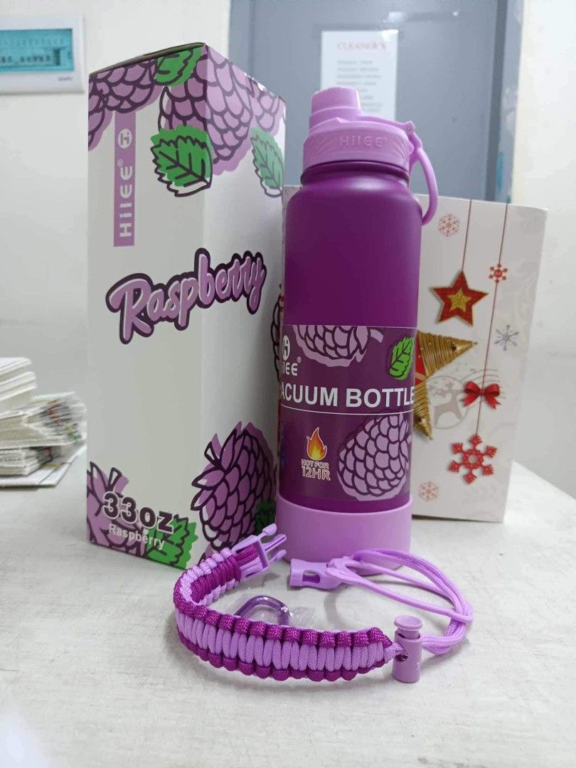 HIIEE Vacuum Bottle with Paracord (Category: Water Bottles & Tumblers) located in Manila. Submitted by oddbear_f120b3 (Listing ID 1435717519, Image 3). Description: Fruity Design Kasama na boot and paracord (handle) With individual boxes Sizes: 600ml/800ml/1L Open for reseller .
