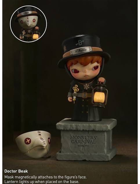 Hirono Monster Carnival - Doctor Beak (Category: Designer & Blind Box Toys) located in Manila. Submitted by dfgigi (Listing ID 1435749921, Image 1). Description: rfs: got a duplicate, can make tawad! complete with box, card, and limited edition popmart paperbag :).