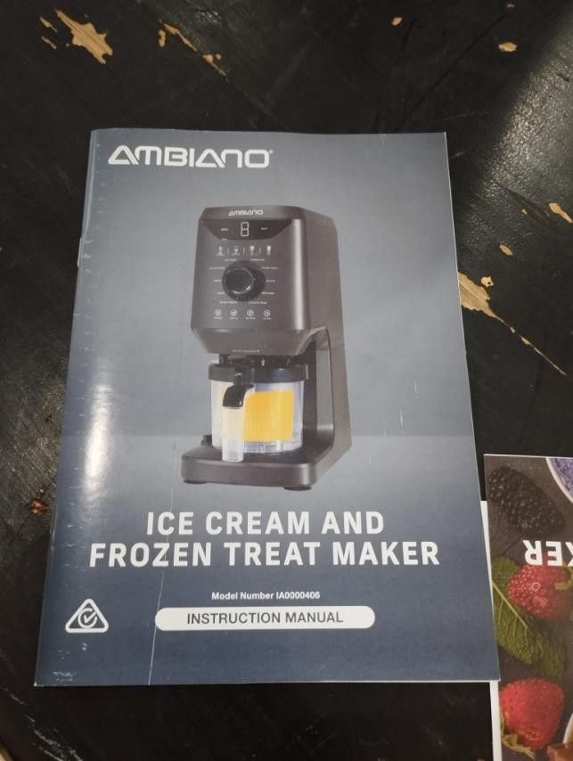 ICE CREAM & FROZEN TREAT MAKER (Category: Ice-cream Makers) located in Caloocan City. Submitted by dhiony (Listing ID 1435725161, Image 2). Description: -BRAND NEW -COMPLETE ACCESORIES -WITH BOX -AMBIANO BRAND -WITH SALES INVOICE -1MONTH WARRANTY/7DAYS RELACEMENT.