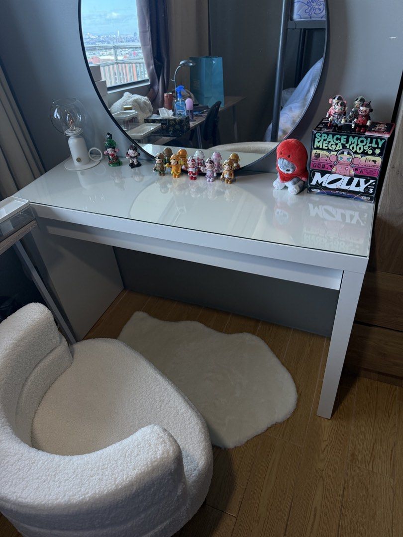 Ikea Malm Table Vanity (Category: Tables & Sets) located in Manila. Submitted by cheeseeeey99 (Listing ID 1435812614, Image 1). Description: Has one issue with the bottom screw of the drawer. .