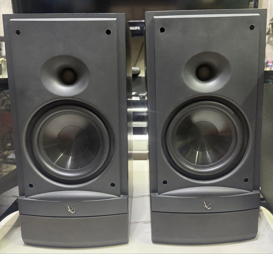 Infinity Reference 2000.3 Speakers (Category: Soundbars, Speakers & Amplifiers) located in Manila. Submitted by bosecube (Listing ID 1435714701, Image 2). Description: Note: New Woofer Install Check Photo for other info - Infinity Reference 2000.3 speakers - Black finish - Mesh front cover - Speaker wire terminals - Woofer and tweeter configuration - 8 ohms - 15-125W Call or Txt 09690688520 .