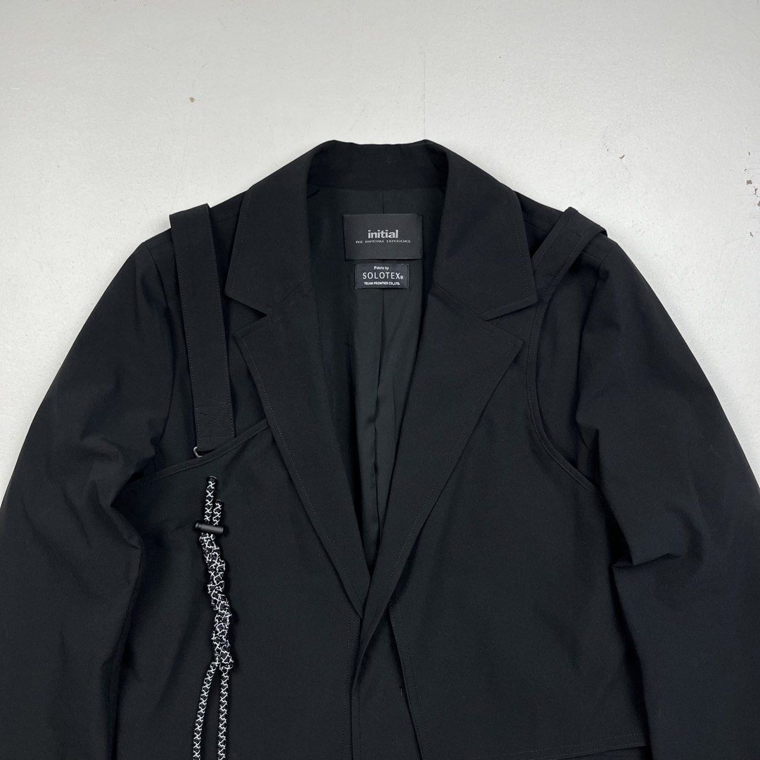 Initial Asymmetric Blazer Jacket (Category: Coats, Jackets and Outerwear) located in Manila. Submitted by _jaime (Listing ID 1435881523, Image 2). Description: Initial Asymmetric Blazer Jacket Excellent Condition Size: 155/76A Shoulder: 14.5 inches Chest width: 18 inches Sleeve: 23 inches Length: 28.5 inches 2,000 price is negotiable .