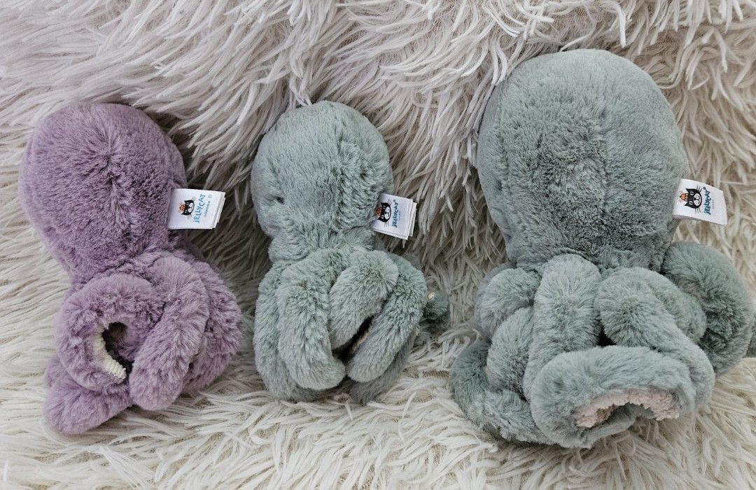 Jellycat Baby Maya Octopus, small & Medium Odyssey, (Category: Plushies & Soft Toys) located in Taguig. Submitted by wonderworksbyjanele (Listing ID 1435762057, Image 2). Description: Retail ❌️SOLD Maya-1.2k❌️ ❌️SOLDOdyssey small-950❌️ Odyssey Medium-1,750.